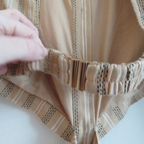 Striped Tan Midi Dress - Picture 12 of 15